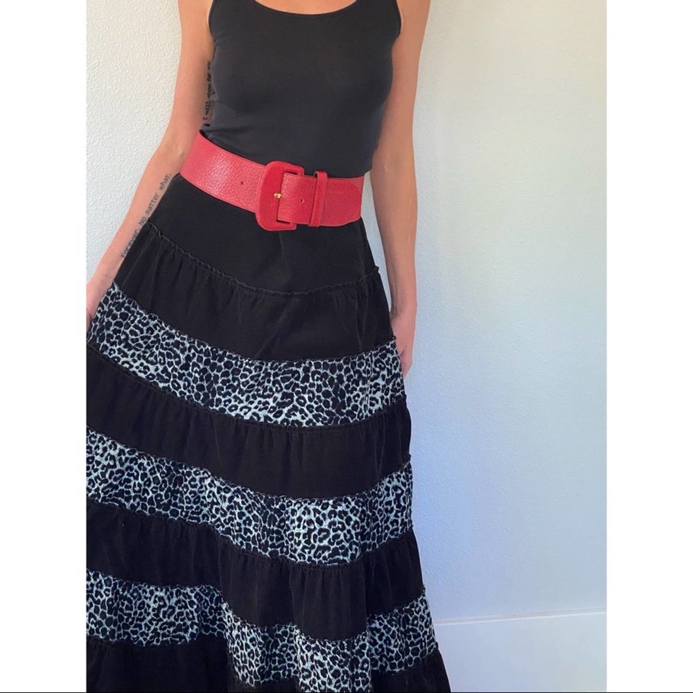 1990's style Stevie Nicks Long Winter Corduroy Skirt with Drop Waist